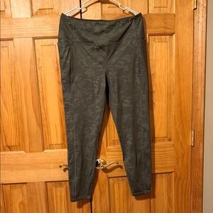 Dark Green Camouflage Leggings